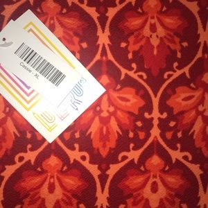 NEW LuLaRoe XL Cassie Pencil Skirt Orange & Red